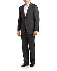 Saks Fifth Avenue BLACK Slim Fit Wool Two Button Suit