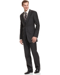 Alfani Suit Charcoal Trio With Extra Pant Only At Macys