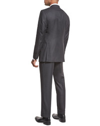 Tom Ford Windsor Base Birdseye Two Piece Suit Charcoal
