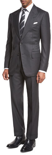 Tom Ford Windsor Base Birdseye Two Piece Suit Charcoal, $4,440 | Neiman  Marcus | Lookastic