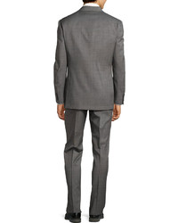 Hickey Freeman Worsted Wool Suit Charcoal