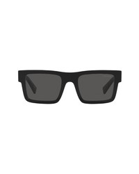 Prada 52mm Rectangular Sunglasses In Blackdark Grey At Nordstrom