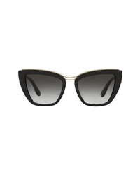 Dolce & Gabbana 54mm Gradient Cat Eye Sunglasses In Black At Nordstrom