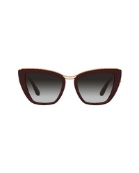 Dolce & Gabbana 54mm Gradient Cat Eye Sunglasses In Bordeauxgradient Grey At Nordstrom