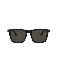 Prada 54mm Polarized Rectangular Sunglasses In Blackpolarized Grey At Nordstrom