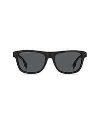 BOSS 55mm Polarized Rectangular Sunglasses