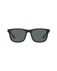 Prada Sport 56mm Polarized Square Sunglasses In Black Rubberblackdark Grey At Nordstrom