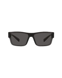 Dolce & Gabbana 56mm Rectangle Sunglasses In Trans Greydark Grey At Nordstrom