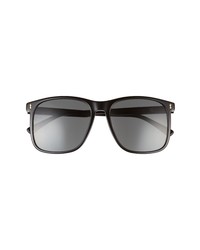 Gucci 57mm Rectangular Sunglasses In Black At Nordstrom