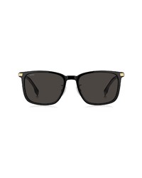 BOSS 57mm Rectangular Sunglasses In Black Gold Grey At Nordstrom