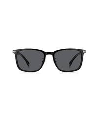 BOSS 57mm Rectangular Sunglasses In Black Gray At Nordstrom