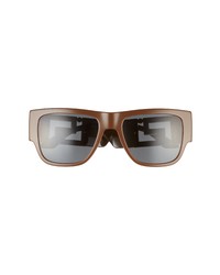 Versace 57mm Rectangular Sunglasses In Browndark Grey Rectangle At Nordstrom