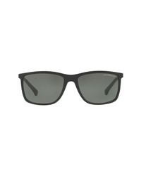 Emporio Armani 58mm Polarized Square Sunglasses In Black Polar At Nordstrom