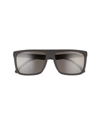 Carrera Eyewear 58mm Rectangle Sunglasses In Matte Black Gray Pz At Nordstrom