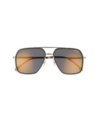 Carrera Eyewear 59mm Gradient Rectangle Aviator Sunglasses In Black Gold Grey Gold At Nordstrom