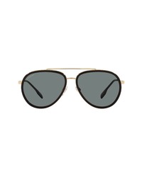 Burberry 59mm Polarized Aviator Sunglasses In Goldpolarized Dark Grey At Nordstrom