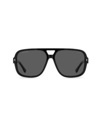 DSQUARED2 59mm Polarized Navigator Sunglasses In Black Dark Ruth Gray At Nordstrom