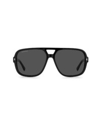 DSQUARED2 59mm Polarized Navigator Sunglasses In Black Grey At Nordstrom