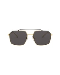 Dolce & Gabbana 59mm Square Sunglasses In Matte Blackdark Grey At Nordstrom
