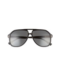 Gucci 60mm Aviator Sunglasses In Black At Nordstrom