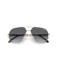 Carrera Eyewear 61mm Gradient Aviator Sunglasses In Gold Grey Shaded At Nordstrom