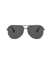 Prada 61mm Polarized Aviator Sunglasses In Blackpolarized Grey At Nordstrom