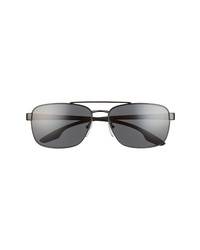 Prada Linea Rossa 62mm Oversize Navigator Sunglasses In Matte Blackdark Grey At Nordstrom