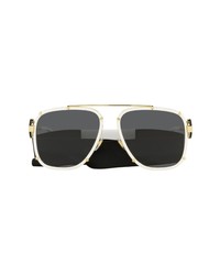 Versace 62mm Oversize Square Sunglasses In Whitedark Grey At Nordstrom