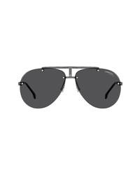 Carrera Eyewear 62mm Rimless Aviator Sunglasses In Dark Ruthenium Blackgrey At Nordstrom
