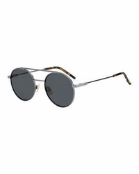 Fendi Air Circular Metal Sunglasses Dark Gray