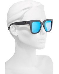 Quay Australia Supine 51mm Square Sunglasses Grey Blue Mirror