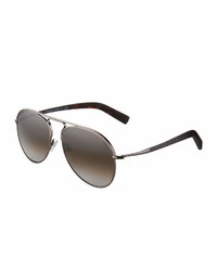 Tom Ford Aviator Smoke Metal Sunglasses Dark Gray