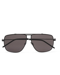 Saint Laurent Aviator Style Gunmetal Tone Sunglasses