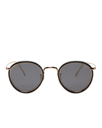 Eyevan 7285 Black And Gold 717e Sunglasses