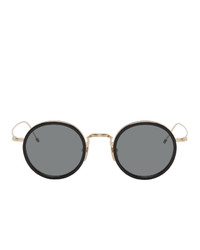 Thom Browne Black And Gold Tbs906 Sunglasses