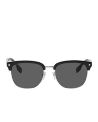 Burberry Black And Silver Square Sunglasses