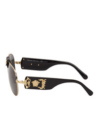 Versace Black Baroque Aviator Sunglasses