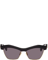 Bottega Veneta Black Geometric Cat Eye Sunglasses