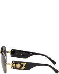 Versace Black Gold Baroque Sunglasses