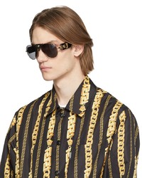 Versace Black Gold Baroque Sunglasses