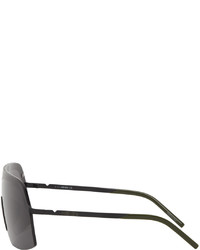 Kenzo Black Khaki Shield Sunglasses