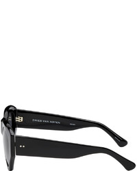 Dries Van Noten Black Linda Farrow Edition Cat Eye Sunglasses