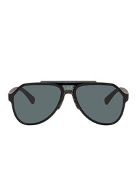 Dolce and Gabbana Black Matte Aviator Sunglasses