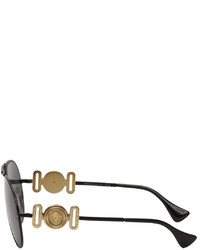 Versace Black Medusa Biggie Aviator Sunglasses