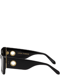 Linda Farrow Black Nieve Rectangular Sunglasses