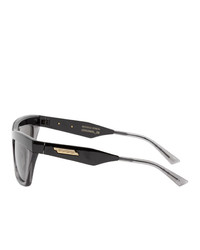 Bottega Veneta Black Rectangular Sunglasses