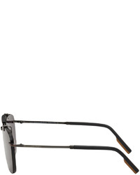 Zegna Black Rimless Sunglasses