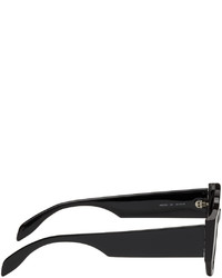 Alexander McQueen Black White Graffiti Round Sunglasses