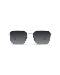 DIOR Blacksuit 60mm Navigator Sunglasses In Shiny Palladium Smoke Polar At Nordstrom