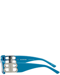 Balenciaga Blue Rectangular Sunglasses